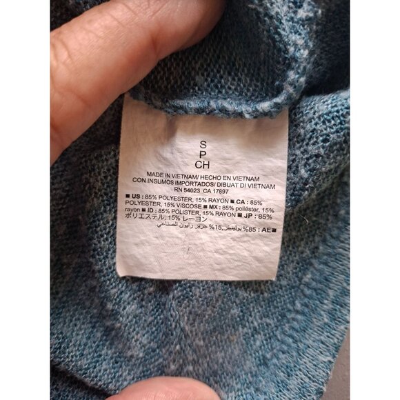 Old Navy Women Pullover Sweater S Scoop Neck Blue Knit Soft Lagenlook Preppy - Picture 5 of 7